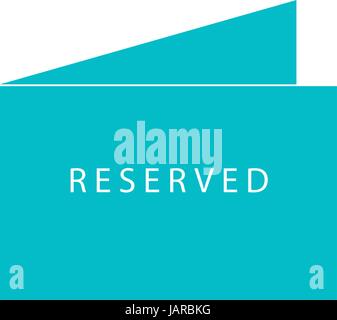 Reserved icon in a simple flat design for restaurant concept Stock Vector