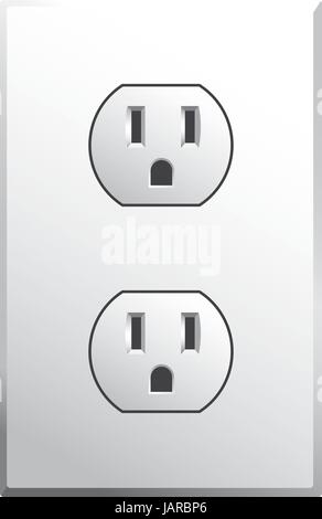 Power outlet in style used in the USA in vector format Stock Vector