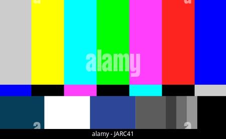 No Signal TV Test Pattern Vector. Television Colored Bars Signal. Introduction And The End Of The TV Programming. SMPTE Color Bars Stock Vector