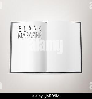 Open Magazine Spread Blank Vector. Double Spread Of Magazine, Book Or Gournal Stock Vector