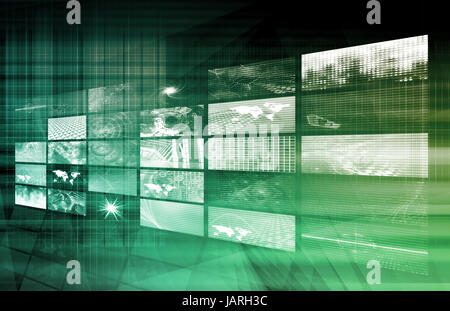 Internet Multimedia Sharing and Viewing as Concept Stock Photo