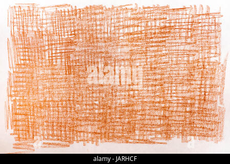 brown crayon drawings on white paper background texture Stock Photo