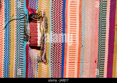 abstract texture of a colorful blanket patchwork like background Stock Photo