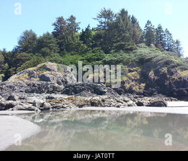 Fresh Groundwater from the Mountains on the Beach Stock Photo