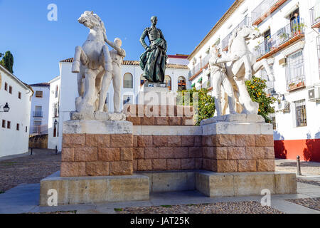 CORDOBA, SPAIN - NOVEMBER 26: Monument in his hometown to the spanish bullfighter Manuel Rodriguez Sanchez, known as 'Manolete', November 26, 2013 in Cordoba, Andalusia, Spain Stock Photo