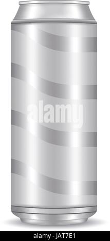 Blank beer can isolated on white background. Stock Vector