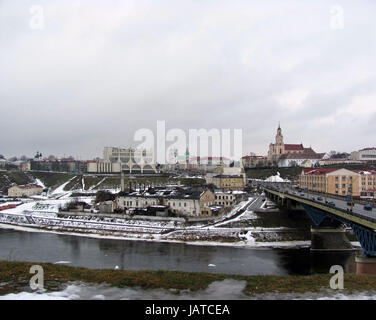 City view. Grodno, river Neman. Stock Photo