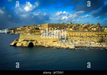 Traditional stone made building in Valletta,Malta Stock Photo