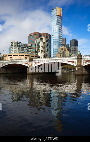 Melbourne city skyline over the river Yarra, Victoria, Australia. Stock Photo