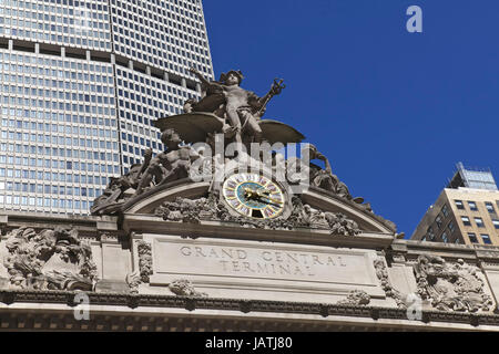 NEW YORK - SEPTEMBER 29:  Grand Central Terminal exterior in New York City. Grand Central Terminal is the busiest train station in the United States. Photo taken on: September 29th, 2013 Stock Photo
