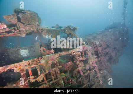 plane wreck underwater solomon islands Stock Photo