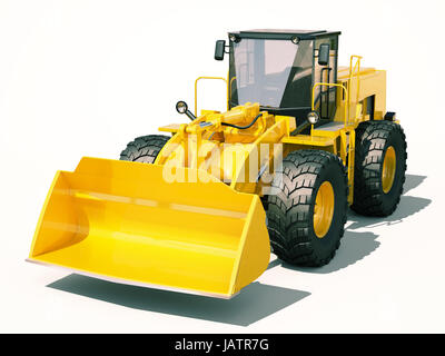 Modern front loader on light background with shadow Stock Photo