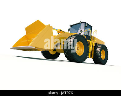 Modern front loader on light background with shadow Stock Photo