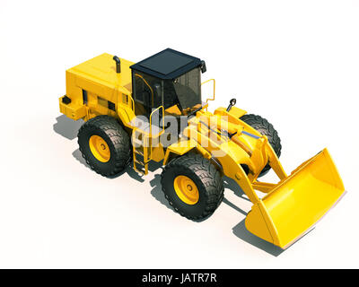 Modern front loader on light background with shadow Stock Photo