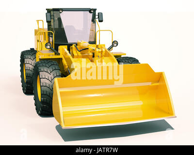 Modern front loader on light background with shadow Stock Photo