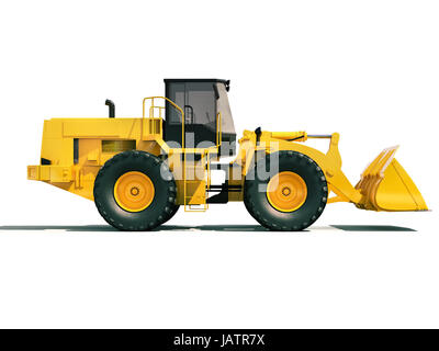 Modern front loader on light background with shadow Stock Photo