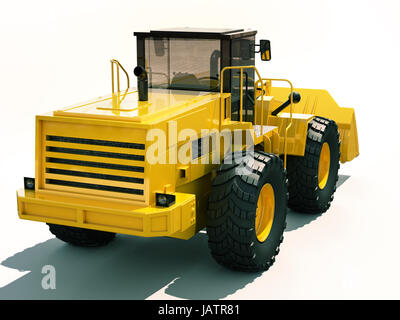 Modern front loader on light background with shadow Stock Photo