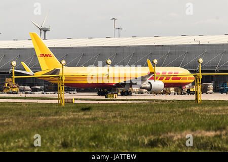 DHL Aircraft Loading Up @ East Midlands Stock Photo