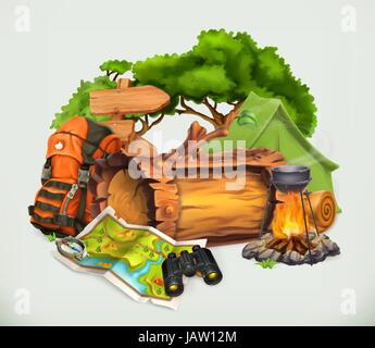 Camping and adventure time vector illustration Stock Vector