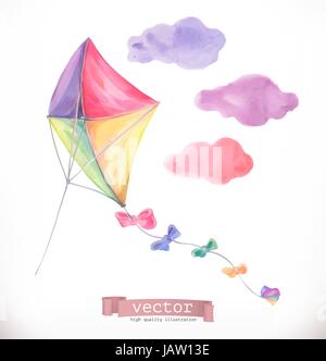 Kite. Watercolor vector illustration Stock Vector