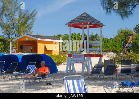 Lifeguard at Half Moon Cay, Bahamas Stock Photo