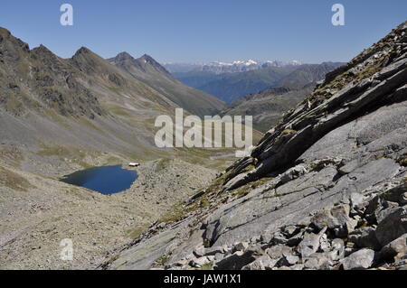 schwarzmoossee,  Kühtai, see, bergsee, irzwände,hochalter, kühtaiberge, fels, felsgipfel, stubaier alpen, tirol, österreich, austria, alpen Stock Photo