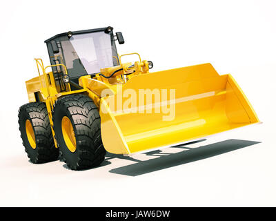 Modern front loader on light background with shadow Stock Photo