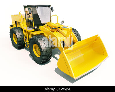 Modern front loader on light background with shadow Stock Photo