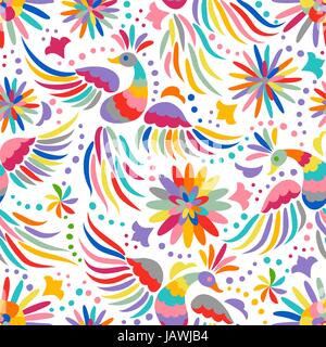 vector Mexican embroidery seamless pattern Stock Vector