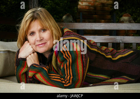 Exclusive portrait session with actress Carrie Fisher at her Beverly Hills home on May 12, 2004. Photo by Francis Specker Stock Photo