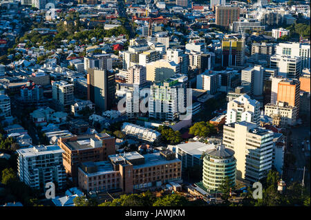 An aerial view of Brisbane's downtown business and office district. Stock Photo