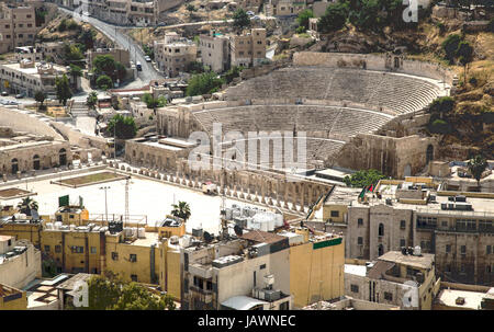 View on the ancient Roman Theater located in capital of Jordan, Amman Stock Photo