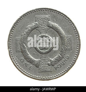 One Pound coin isolated over a white background Stock Photo