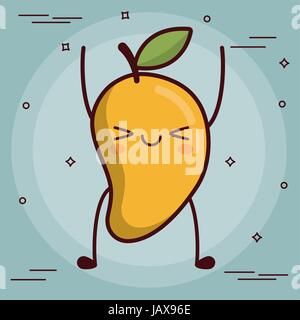kawaii fruit icon Stock Vector