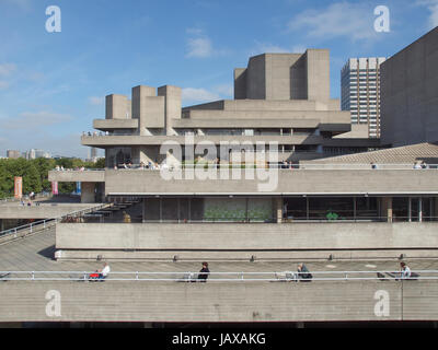LONDON, ENGLAND, UK - SEPTEMBER 27, 2011: The Royal National Theatre iconic masterpiece of the New Brutalism designed by architect Sir Denys Lasdun