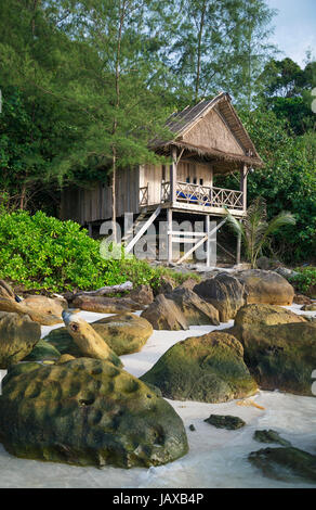 bungalow in koh rong island long  beach in cambodia Stock Photo