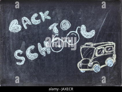 drawing of back to school on blackboard Stock Photo