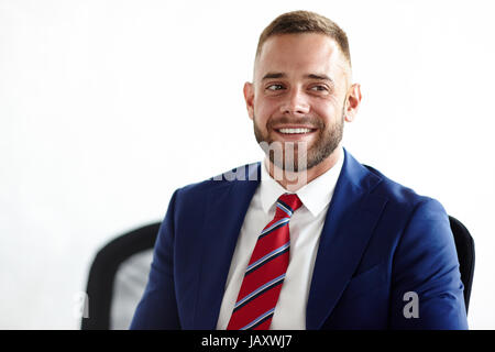 Bearded Businessman at Work Place Stock Photo