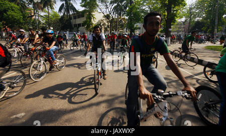 bicycle race on independence day bangladesh Stock Photo