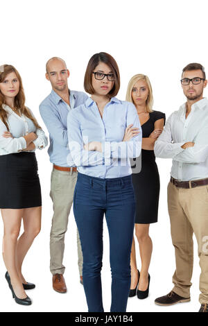 erfolgreiches junges team arbeitnehmer fachleute gruppe business geschäftsleute isoliert Stock Photo