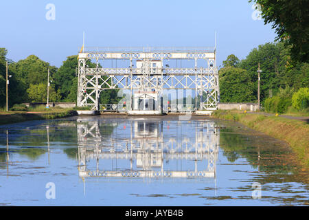 Boat Lift No. 2 (opened in 1917) at the Canal du Centre at Houdeng-Aimeries in Belgium Stock Photo