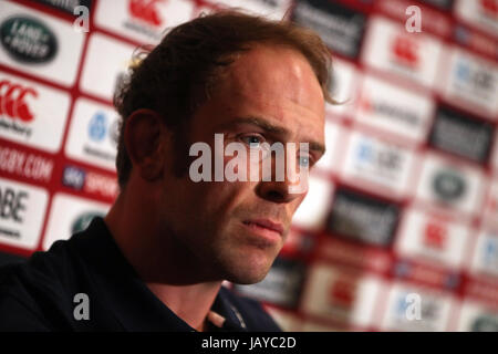 British and Irish Lions' Alun Wyn Jones during the press conference at the Rydges Hotel, Christchurch. Stock Photo