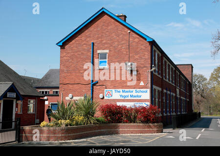 The Maelor School, a Welsh secondary school in Penley, Wrexham which serves the rural border area of England and Wales. Stock Photo