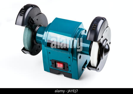bench grinder isolated on white background Stock Photo