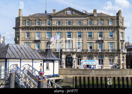 Former great Eastern Hotel, 1864, now offices and flats, seen from Hapenny Pier, Harwich Essex England Stock Photo