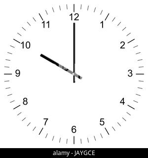 Illustration einer Uhr um 10:00 Uhr freigestellt auf weißem Hintergrund Stock Photo
