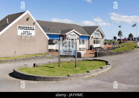 The Ponderosa Cafe and gift shop on Horseshoe Pass in Llantysilio above Llangollen  North Wales Stock Photo