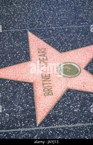 Star of Britney Spears on Walk of Fame - Hollywood Blvd - LOS ANGELES - CALIFORNIA Stock Photo