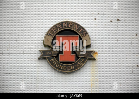 Tennents lager  vintage sign T brewery beer pub logo Stock Photo