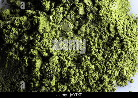 matcha powder green tea with white background Stock Photo